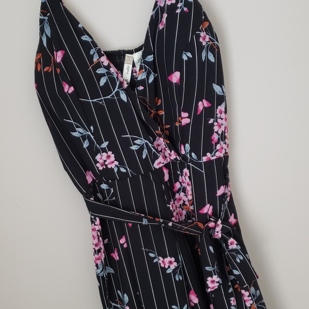 JAPNA - Floral Pinstripe Jumpsuit